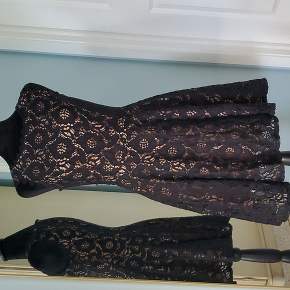 City Studio Dresses & Skirts - City Studio Black Lace Dress Fully Lined Fit And Flare 5